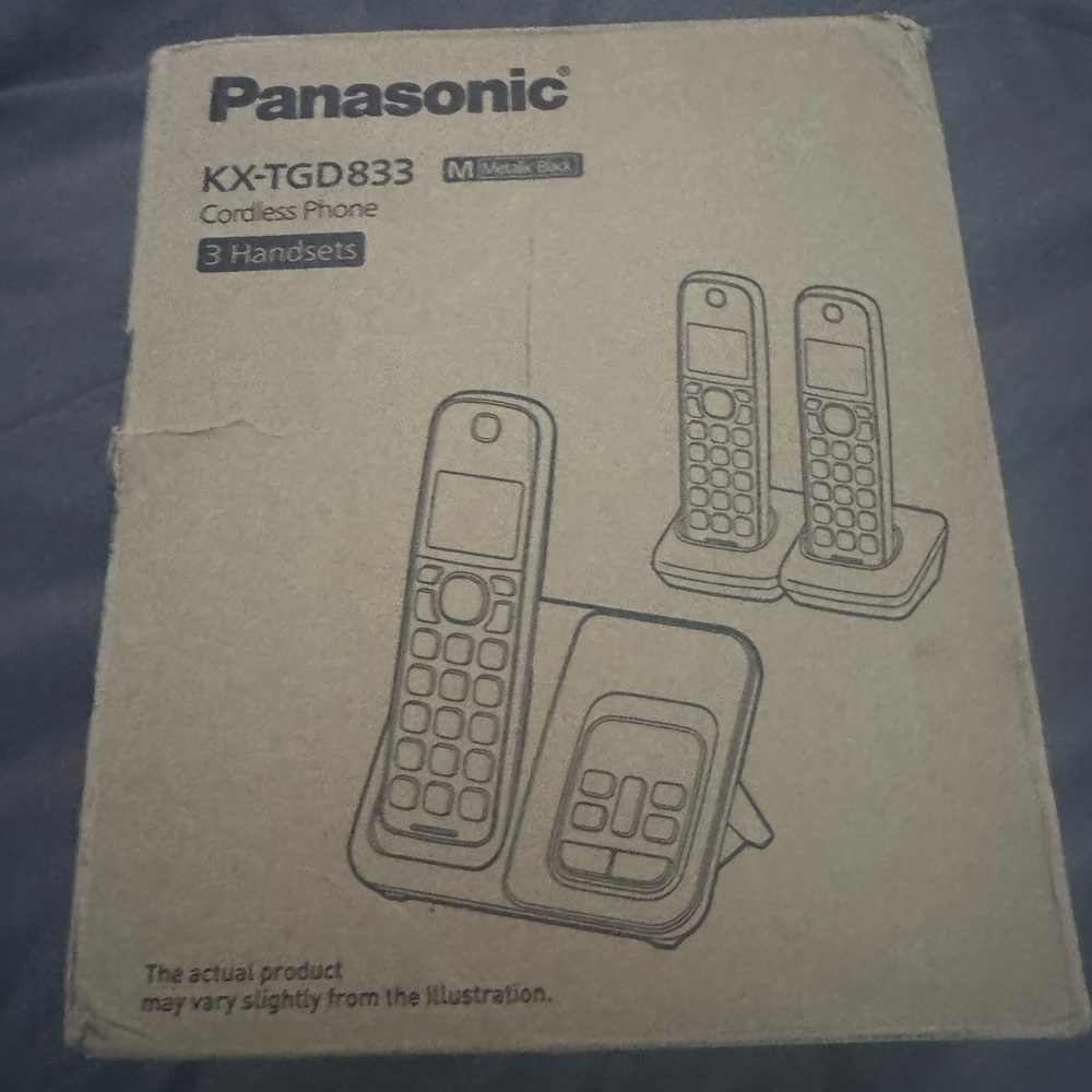 Panasonic Cordless Phone with Answering Machine, Advanced Call Block, 3 handset